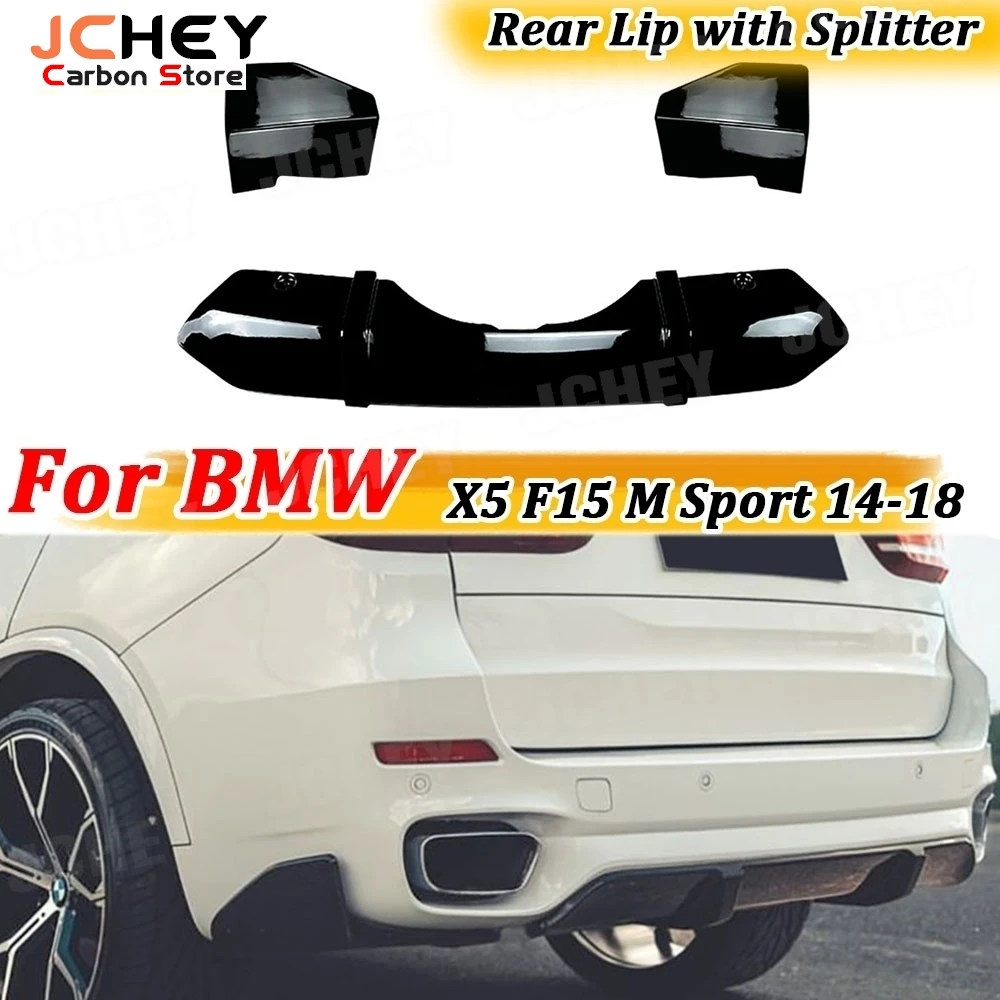 

ABS Carbon Look Rear Diffuser Bumper Lip With Side Splitter Spoile for BMW X5 F15 M Sport 2014-2018 Rear Bumper Car Styling