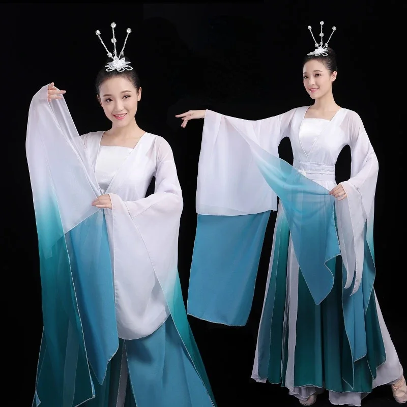 Classical Yangko Dance Costumes Female Hanfu Clothing Adult Elegant Embroidery National Yangko Fan Dance Wear Chinese Folk Dance