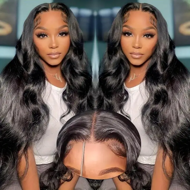 Rosabeauty HD Body Wave Nature Color 13X6 Transparent Lace Frontal Wig 13X4 100% Front Human Hair Glueless Wig 250% Density