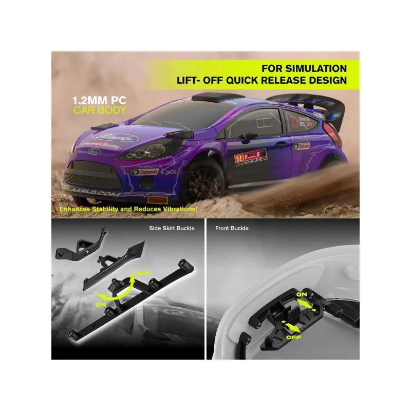 RLAARLO 1/10 Brushless Carbon Fiber RC Drift Cars For Adults With Gyro, Max 50 Mph Fast RC Rally Car, 2.4Ghz All Terrain