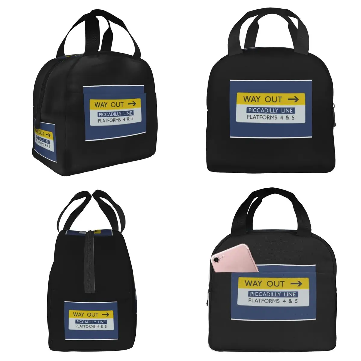 London Underground Way Out Sign Insulated Lunch Bag for Kids School Cooler Thermal Food Box Tote Portable Lunch Boxes Container