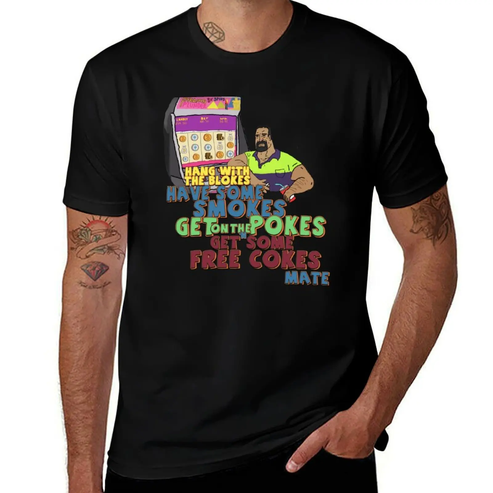 

Mike Nolan Pokes n_ Cokes T-Shirt man tshirt man t shirt heavy cotton