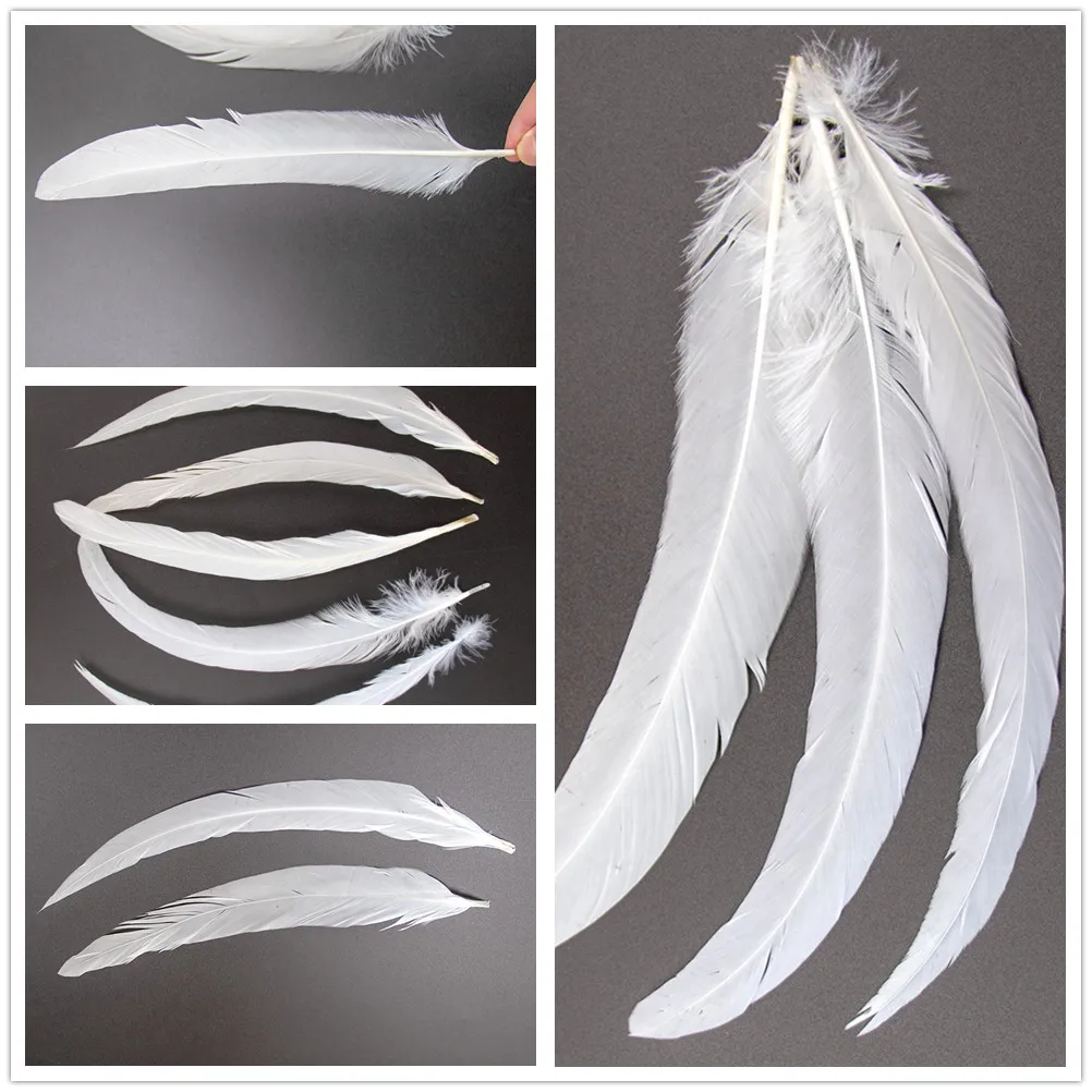 10pcs/Lot Natural White Pheasant Feathers Wedding Home Party Decoration Length Rooster Plumes Diy Creative Carnival Crafts10-18