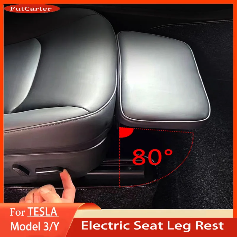 Per Tesla Model3/Y Co-pilot Leg Rest Seat Leather Soft Foot Support Leg Knee Pad Extension Mat