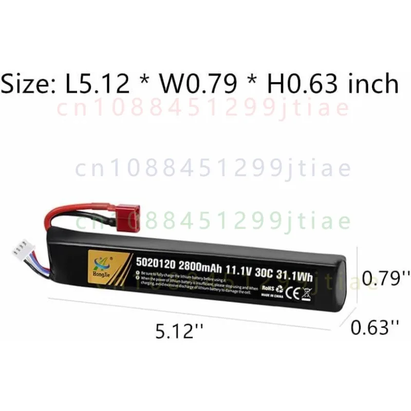 1pcs 11.1V 2800mAh RC Rechargeable Lipo Battery for High Power Water Gun Toys
