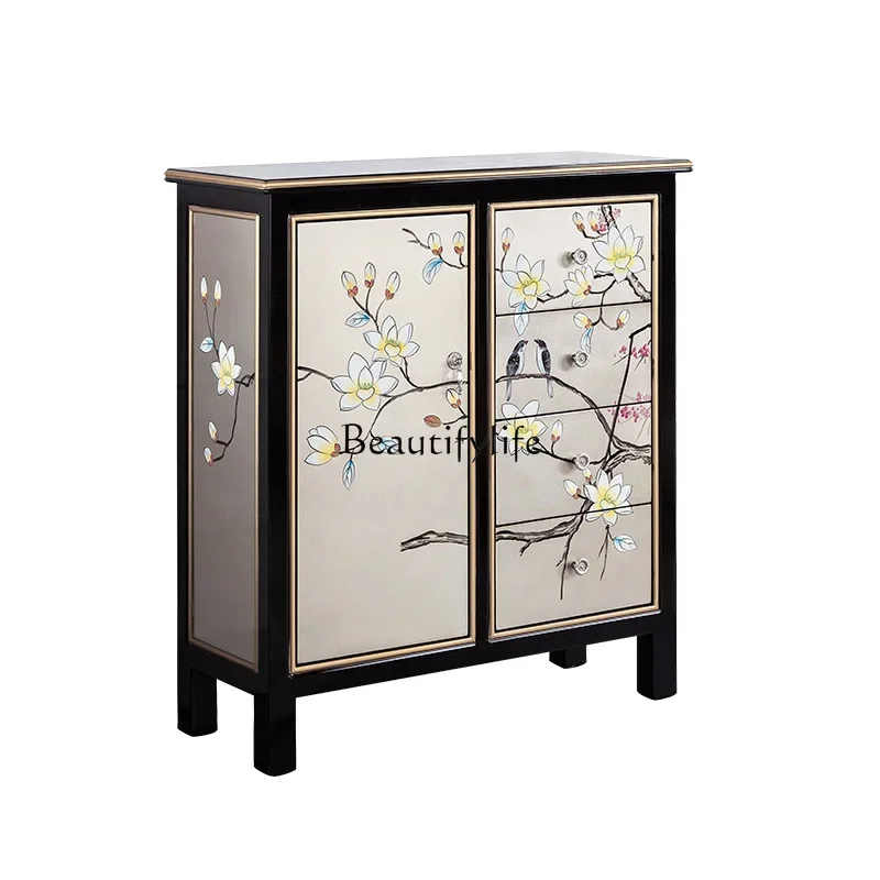 

yj5New Chinese living room decorative cabinet storage American locker