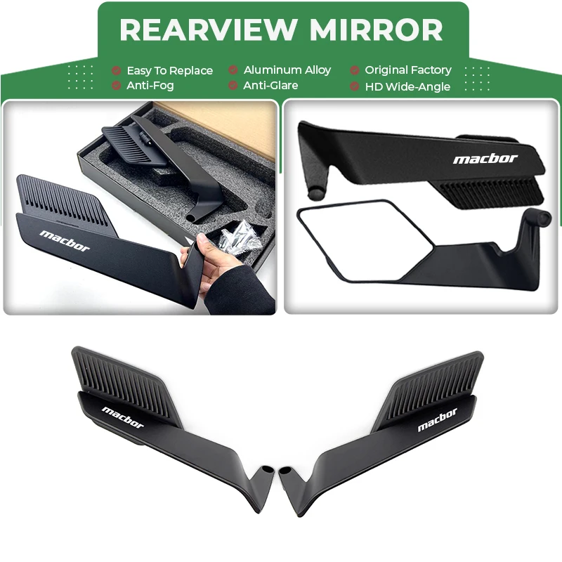 

HD Wide-Angle Vision Motorcycle Wind Wing Alloy Rearview Mirror For Macbor Montana XR1 XR5 500 Rockster flat 125 Mile500