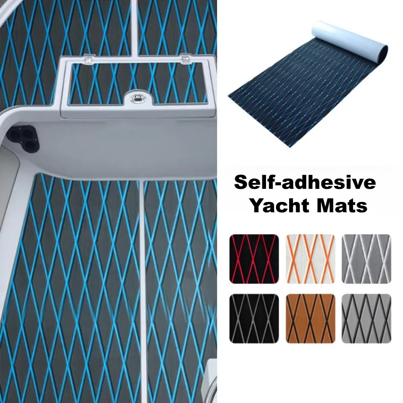 

Boat Flooring EVA Foam Decking Marine Mat with Rhombus Diamond Pattern Non-Slip Self-Adhesive Sheet Pads Motorboat Surfboard