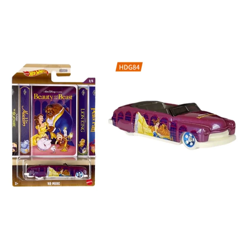 Original Hot Wheels 1:64 Diecast Car Toy Disney The Nightmare Before Christmas Aladdin Peter Pan Beauty Beast Lion King Gdg83