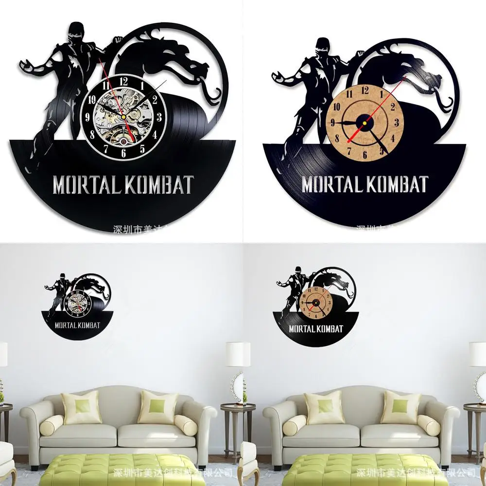 Classical Hollow Out Black Vinyl Record Wall Clock King of Fighters Vinyl Handmade Room Decorative Clock Artistic Antique Style