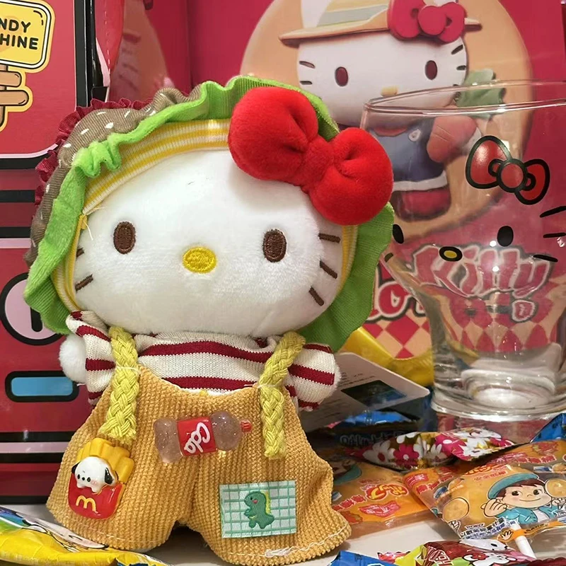 Breloczek pluszowy z motywem jedzenia Sanrio, urocza maskotka Hello Kitty, zawieszka do torby, prezent dla dziewczynek na urodziny
