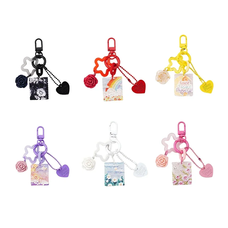 

Креативный брелок с тиснением для карточек, сумка, очаровательный акриловый автомобильный брелок для ключей, чехол для мобильного телефона, рюкзак для наушников для девочек, украшения, аксессуары