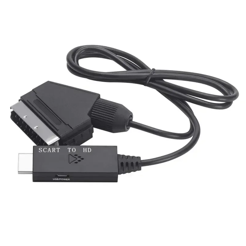 Scart To Hd-compatible Converter Cable Audio Video Adapter Conversion Cable 1m For Hdtv Stb Vhs Dvd