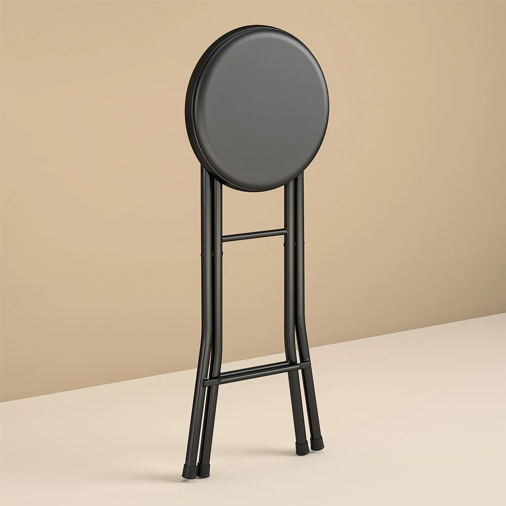 Folding Metal Stool Lightweight Portable Compact Seating Slip-Resistant Padded Chair Indoor Use Easy Storage Great Events image 4