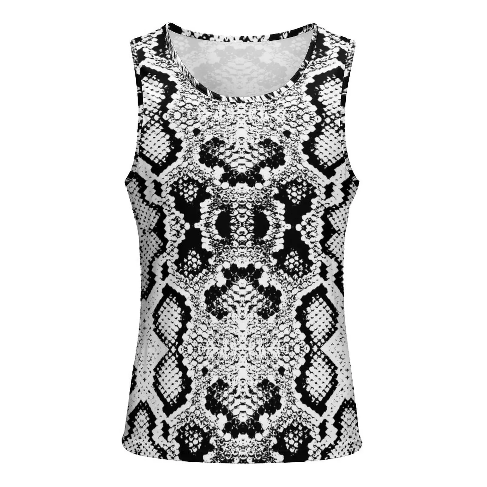 Trend Snakeskin Tank Top Snake Skin Scales Trendy Tops Summer Gym Men Pattern Sleeveless Vests Plus Size