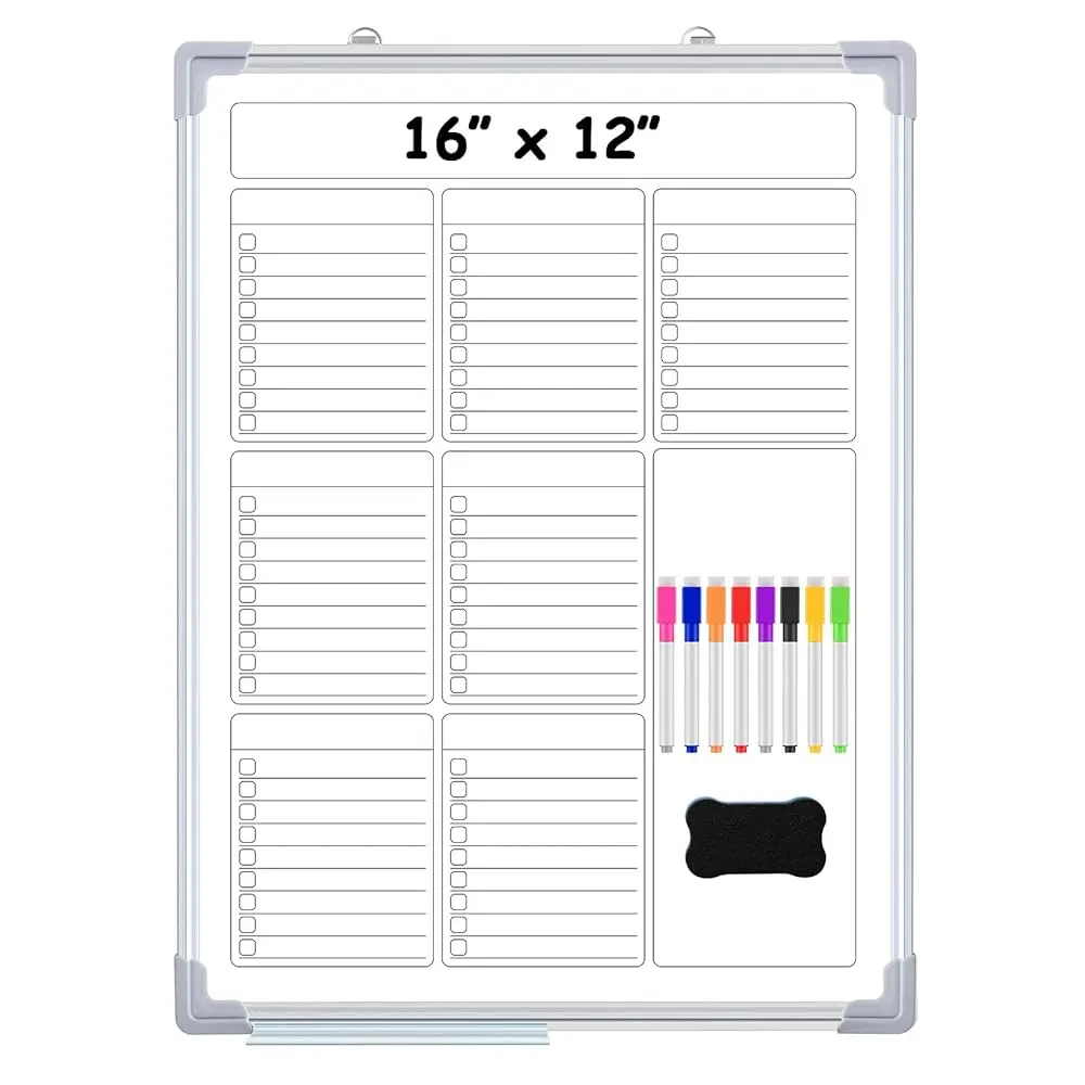 

Магнитная доска для заметок на стену, еженедельная сухостираемая доска, подвесной двусторонний белый календарь для планирования и рисования