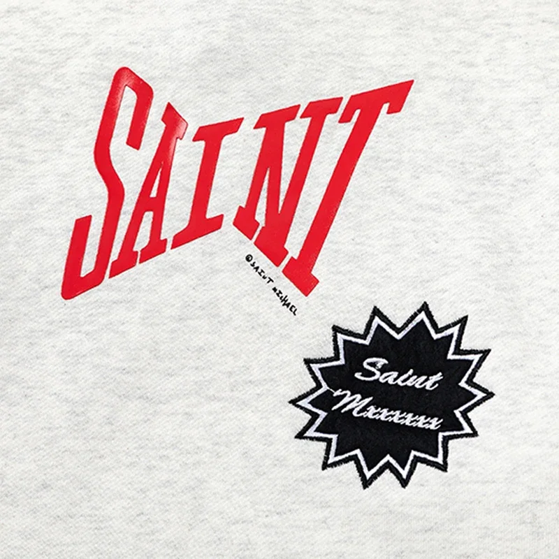 Nuevo 24ss American Vintage Saint pulóver con estampado de letras para hombre y mujer, sudadera holgada informal a la moda, Sudadera con capucha SAINT de alta calidad