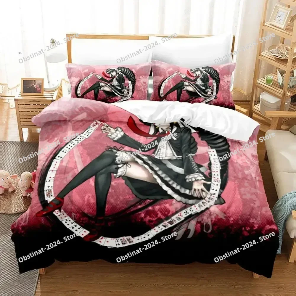 

Fashion Anime Danganronpa Bedding Set Printed Bed Set With Pillowcase Bed Duvet Cover Soft Single Double Queen Super King Size