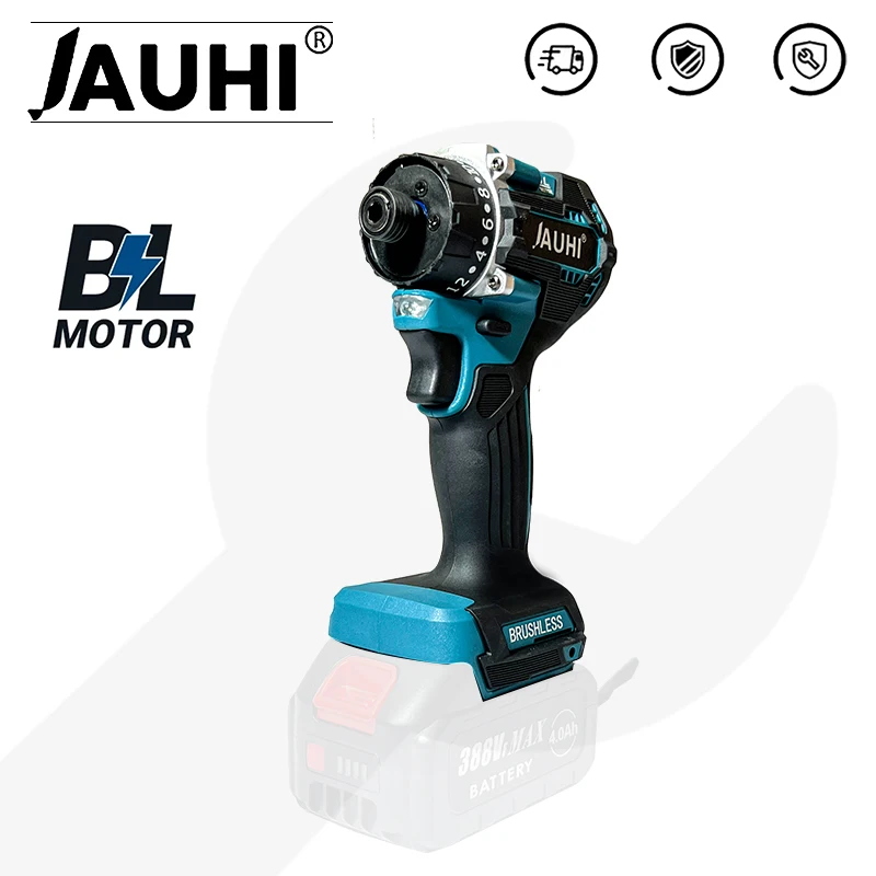 

JAUHI 280N.m torque 1/4 Inch Electric Brushless Cordless Screwdriver Rechargeable For Makita 18v Lithium Battery Power Tools