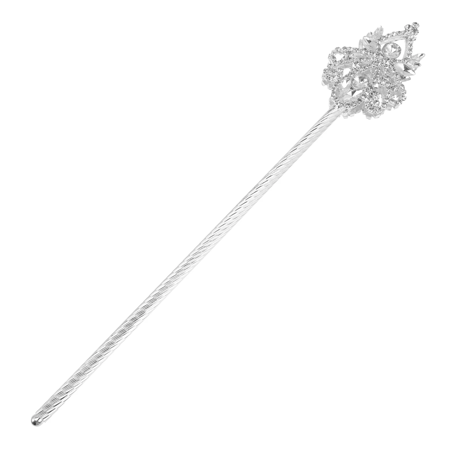 

Rhinestone Decorated Metal Plastic Costume Cane Halloween Party Accessory For Women Girls Trendy Elegant Cosplay Prop