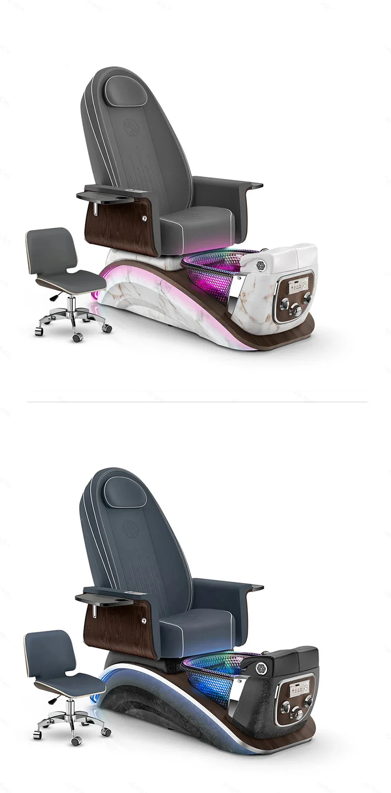 XinSheng Beauty Maniküre-Nagelsofa Fußbad-Stuhl Pedikürestuhl mit Elektrischer Rückenmassage Salon SPA Fußmassage-Möbel – Detail 14