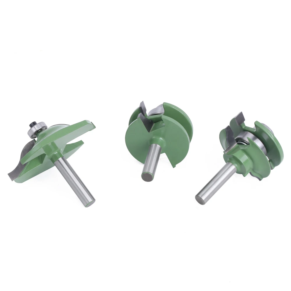 Broca de enrutador de espiga de armario, juego de riel y Stile de 8mm, Panel de puerta de 3 piezas, cortador de fresado Ogee para madera MC02033