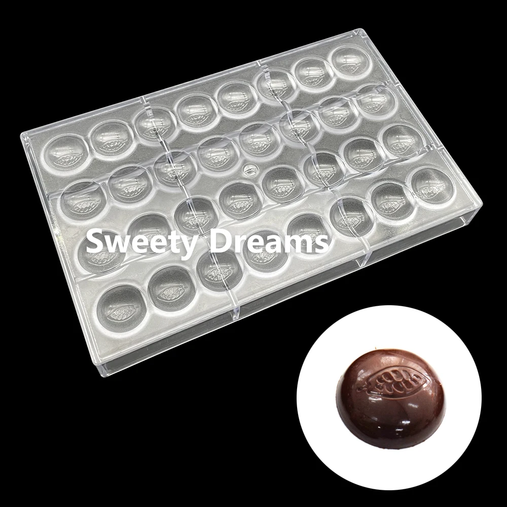 

32 Hole Round Polycarbonate Chocolate Mold Candy Cake Mould For Bakeware Baking Stweets Pastry Confectionery Tools