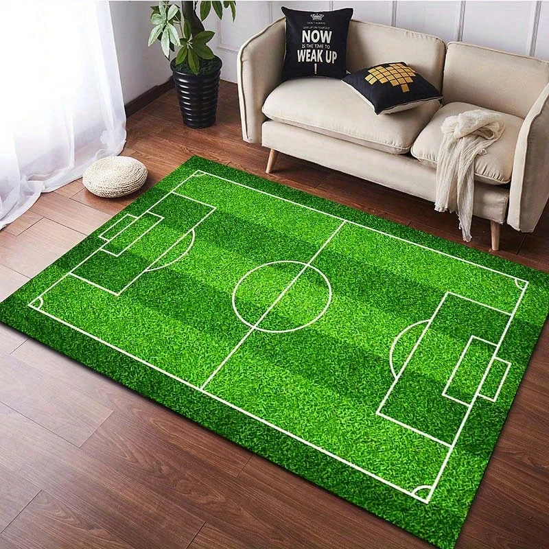 

1pc Non-slip Floor Mat, Football Court Pattern Carpet, Suitable for Bedroom Living Room Bathroom Office Home Decoration