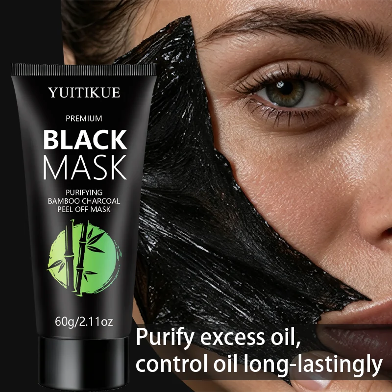 YUITIKUE Premium Bamboo Charcoal Black Mask 60g Oil Control Purifying Peel Mask Clear Impurities Smooth Complexion