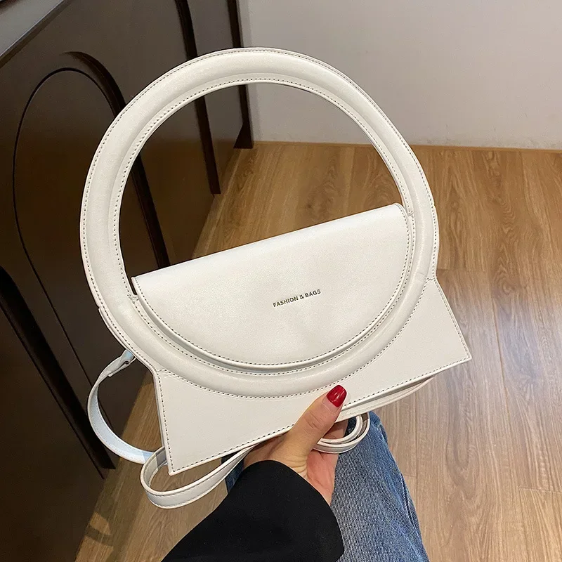 Personality Creative handbags 2024 Round Fashion Letter Shoulder Crossbody Bag Women\'s Luxury design Texture Clear Color Purse