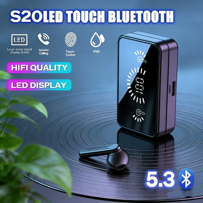 Original S20 Bluetooth Compatible Headphones Stereo Sports Headphones Waterproof Wireless Headphones with Microphone — product photo 1 of 1