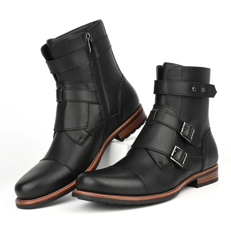 

High Quality Men's Boots Platform Boots Designer Shoes Men Fashion High Leather Boot Retro Ankle Boots for Men Botas Para Hombre
