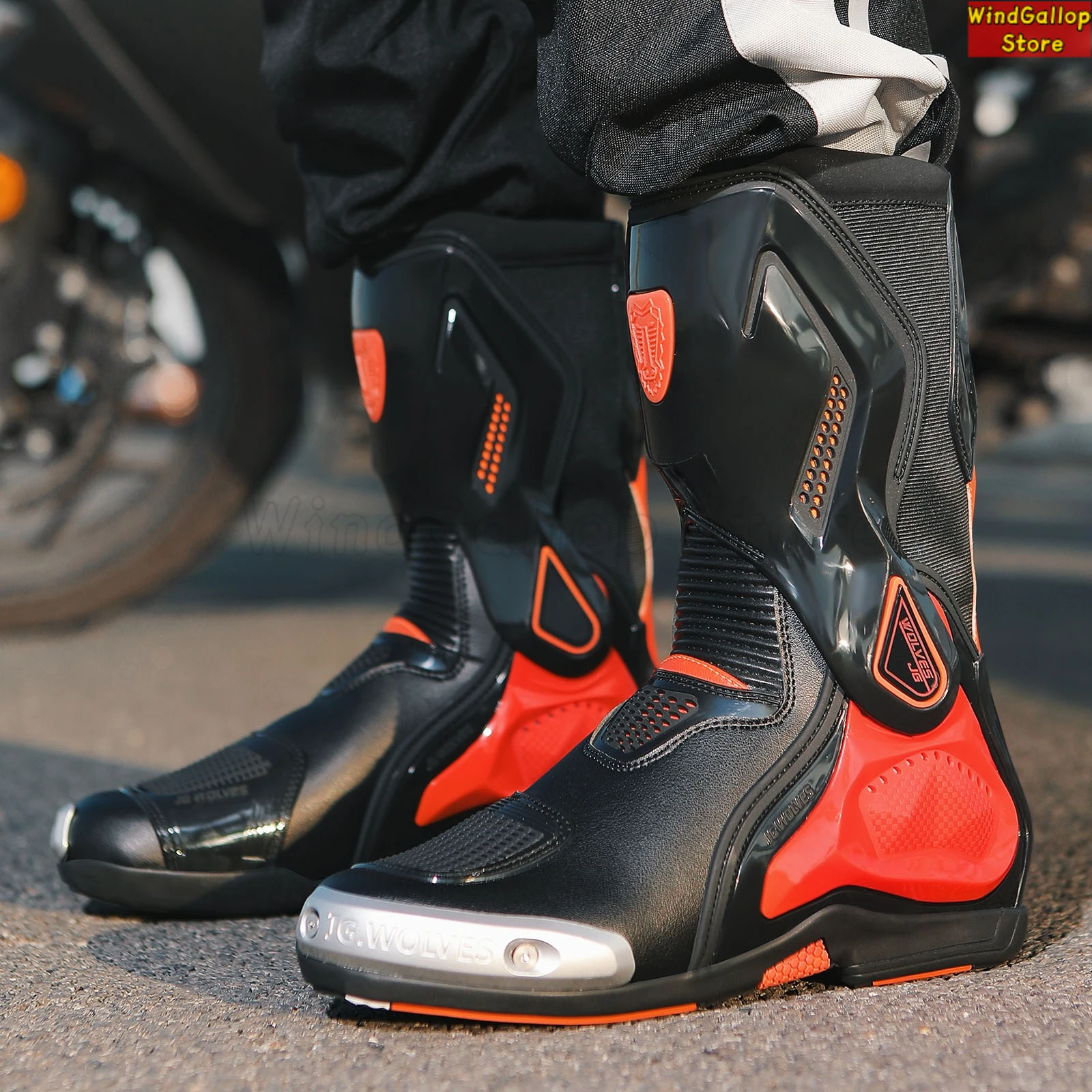 Professional motorcycle riding boots waterproof and breathable road track racing sports protective shoes titanium alloy boots