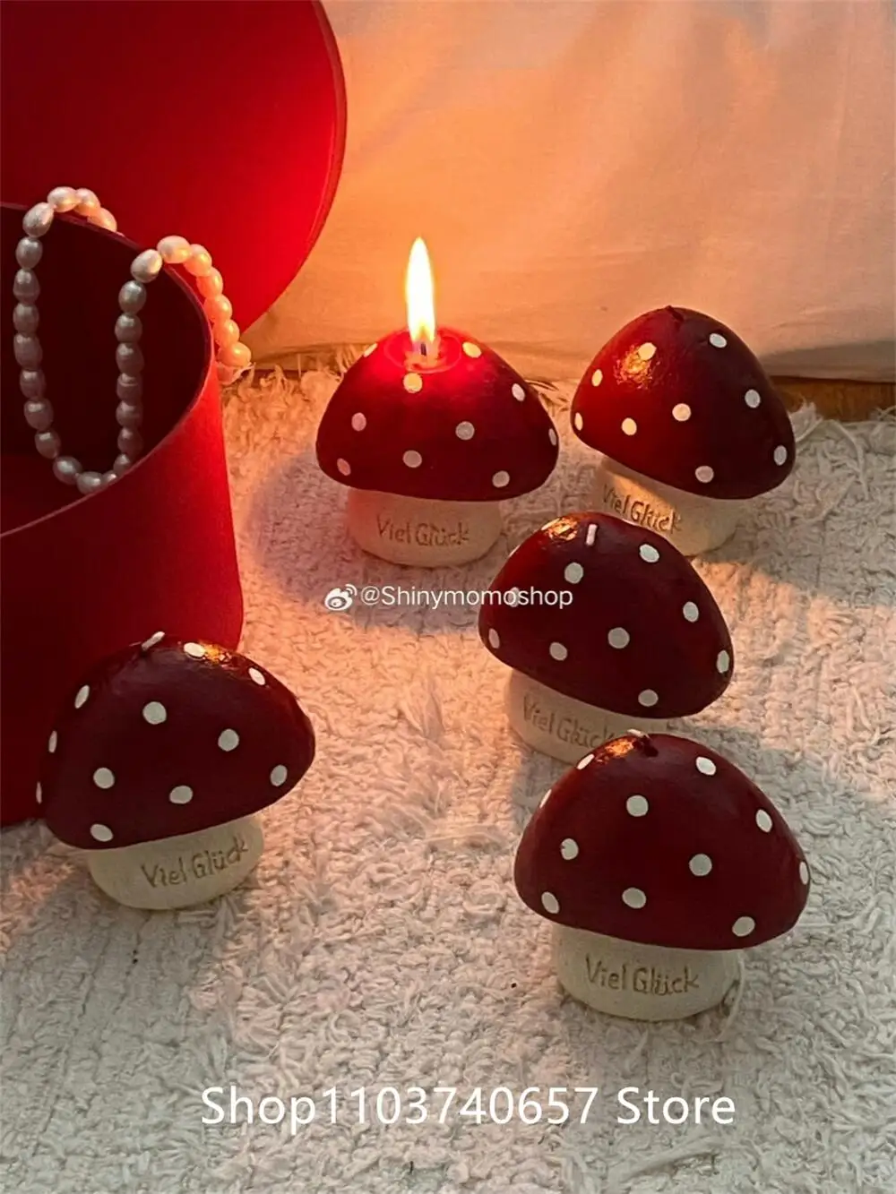 Cute Small Mushroom Candle Red Candle Decoration Room Handmade  Gifts Photography Props Birthday Candles