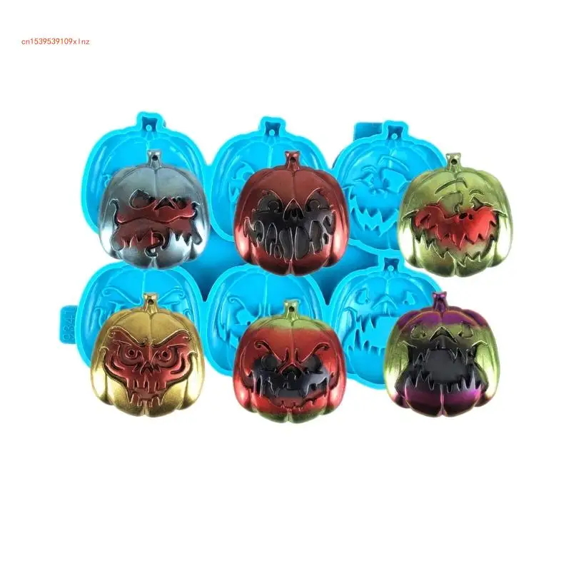 6 Shapes Pumpkin Listing Mold Resin Silicone Mold for DIY Craft Jewelry Tool