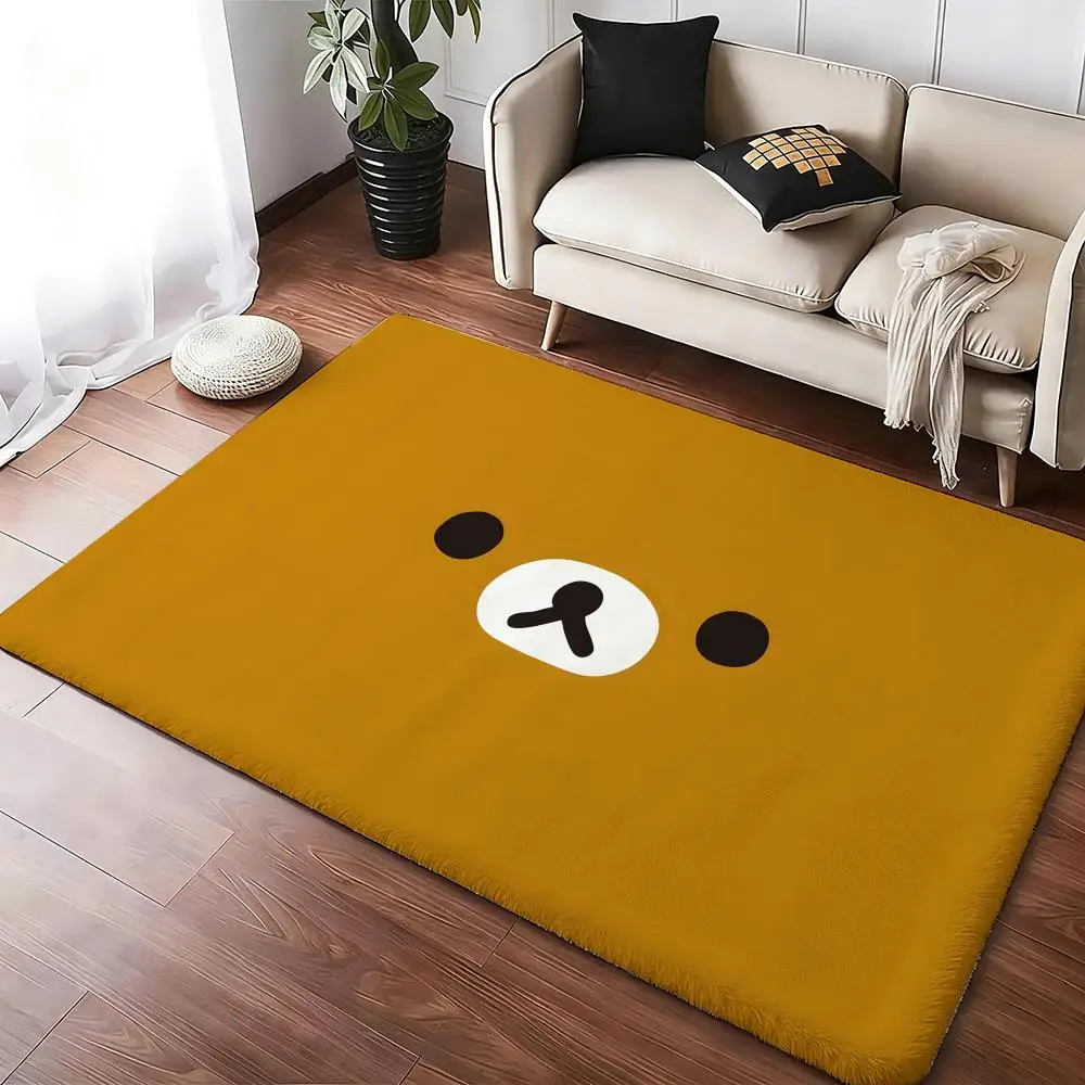 Kwaii Cute P-RilakkumaS Floor Mat Cozy Flannel Soft Thick Non-Slip Mat For Living Room Bedroom Kitchen Decor Rugs