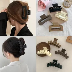 4Pcs Headwear Set Women Fashion Claw Clip Coffee Black Acrylic Large Hair Claw Korea For Girl Clip Barrette Hair Accessories