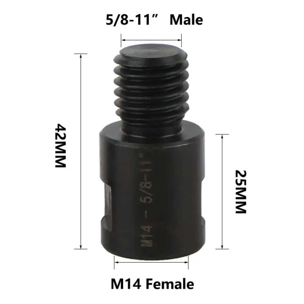 Angle Grinder Adapter M14 To 5/8 11 Thread Converter Drill Chuck Connector Power Tool Component Durable Industrial Supply