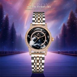 Montre diamant de luxe haut de gamme pour femme, mouvement mécanique et automatique, montres pour femme, acier inoxydable, montre-bracelet à la mode, 2024