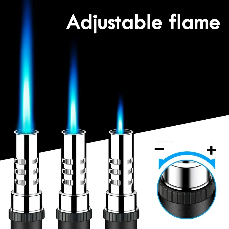 2024  Multifunction Outdoor EDC Straight Torch Cigar Gun Metal Portable ICamping Barbecue Inflatable Lighter Tools (No Gas)