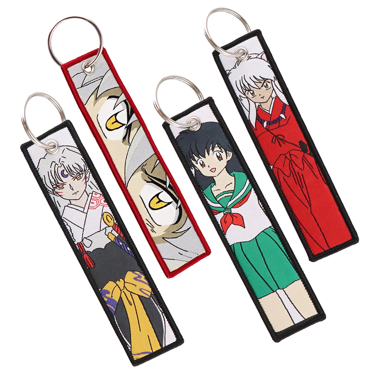 Japanese Anime Key Tag Embroidery Key Fobs Keychain For Women Car Key Ring Holder Chaveiro Jewelry Accessories