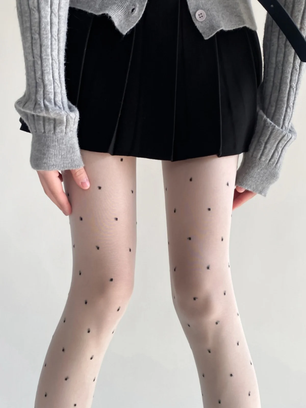 Polka Dot Ultra Thin Sexy Pure Desire Fashionable Checkered Stockings Women's Leg Shaping Pantyhose Autumn Seasonal Underwear