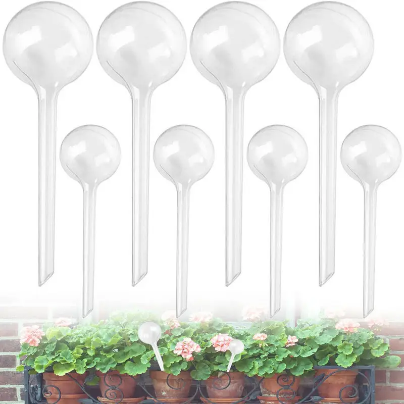 4pcs Automatic Plant Watering Globes, Clear Self Watering Spikes Bulbs, Lazy Drip Irrigation Device for Indoor Outdoor Potted