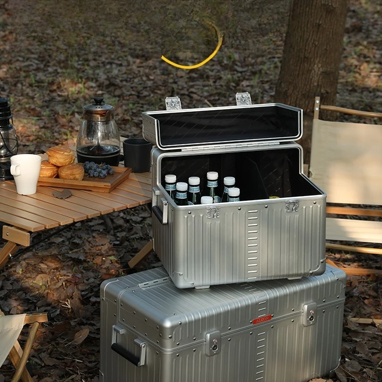 

Outdoor Camping Box Picnic Storage Finishing Metal Portable Equipment Aluminum Magnesium Alloy Storage Box Large Trunk
