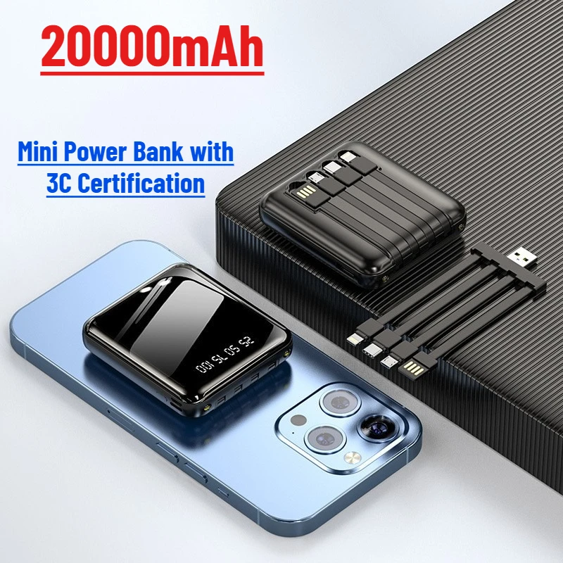 

Mini Power Bank with 3C Certification 20000mAh Large Capacity Portable Charger
