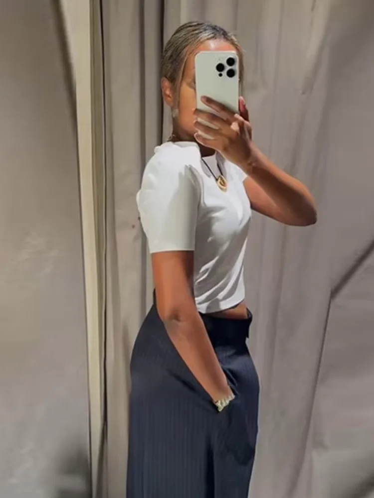 カジュアルストライプワイドLEDパンツ レディース ハイウエストプリーツストレートロングパンツ 女性 2025 ファッション 夏秋 レディースボトムス