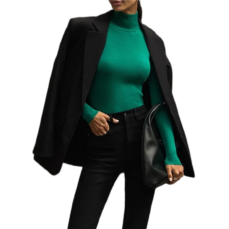 

WOWFU-Женская рубашка с длинными рукавами, осенне-зимнее модное базовое термобелье, топы