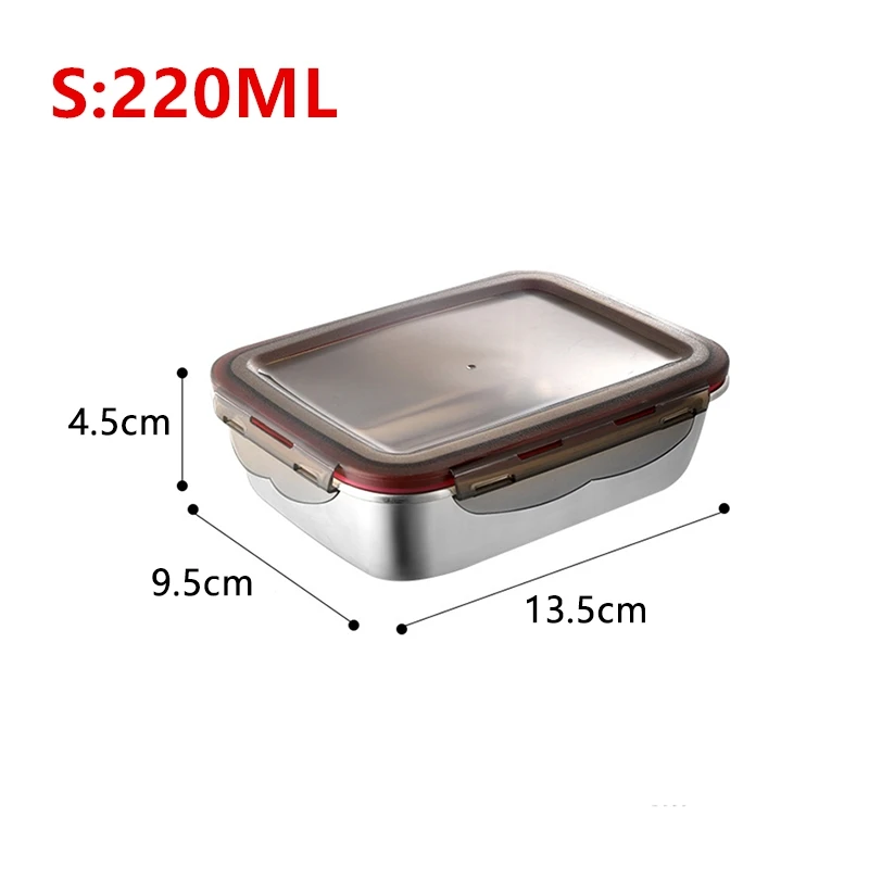 HOT 220Ml Stainless Steel Lunch Box Sealed Food Fresh-Keeping Boxes Office Bento Container Lunch Container