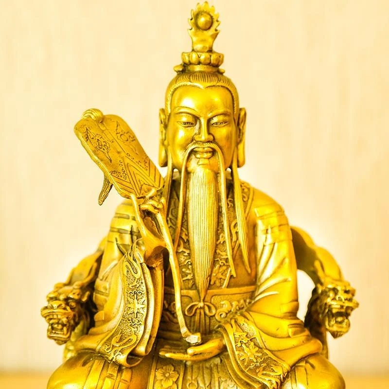 Bronze Statue Of Supreme God Of Wisdom, Lao Tzu, For Worship In The Casting Industry, Living Room, Factory, And Home Use