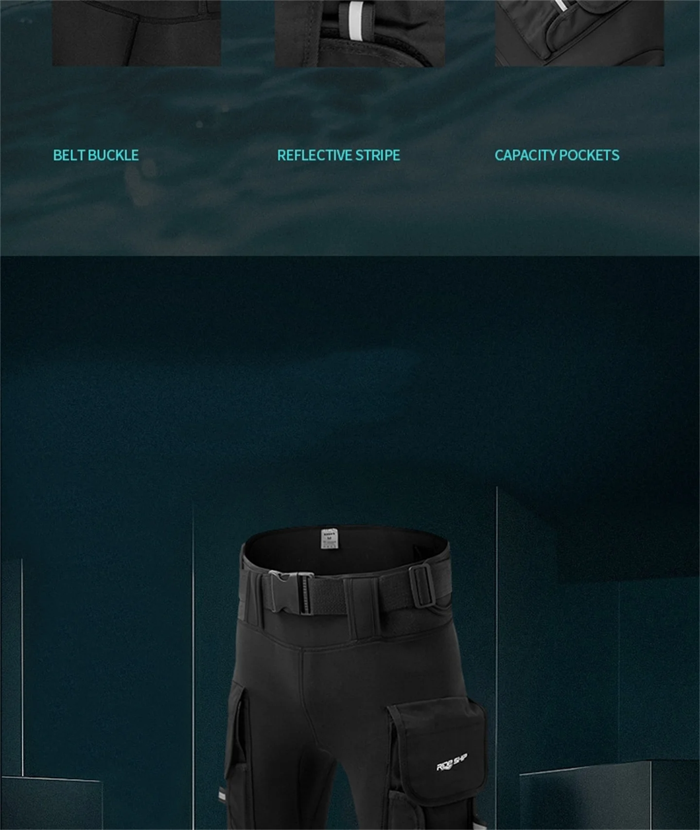 3MM Neopren-Tauchshorts für Männer und Frauen, multifunktional, 2 Taschen, zum Schnorcheln, Segeln, Surfen, Strand, Halbhose – Detail 5